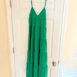 Green Tiered Maxi Dress